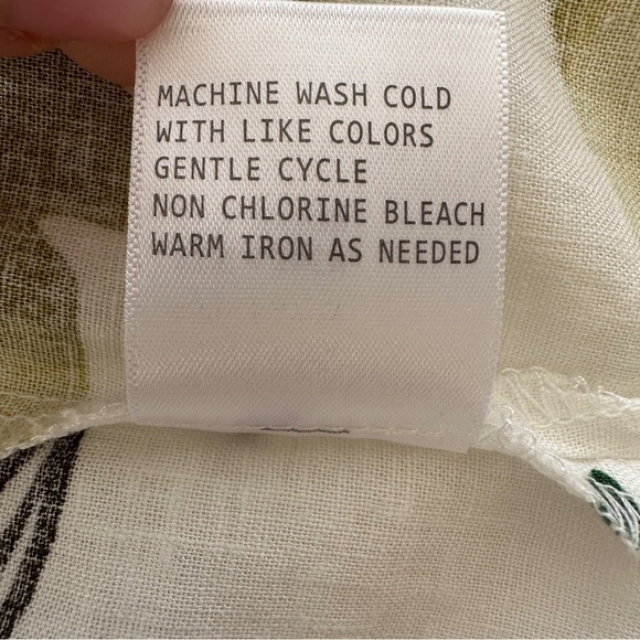 Sigrid Olsen top  with v-neck & short sleeves, loose fit, tropical, linen blend - Picture 16 of 16